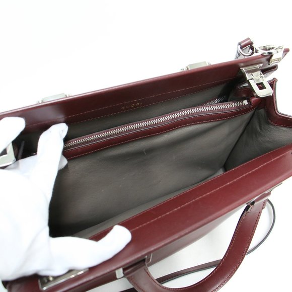 GUCCI Red Leather Horsebit Shoulder Bag - Picture 8 of 10